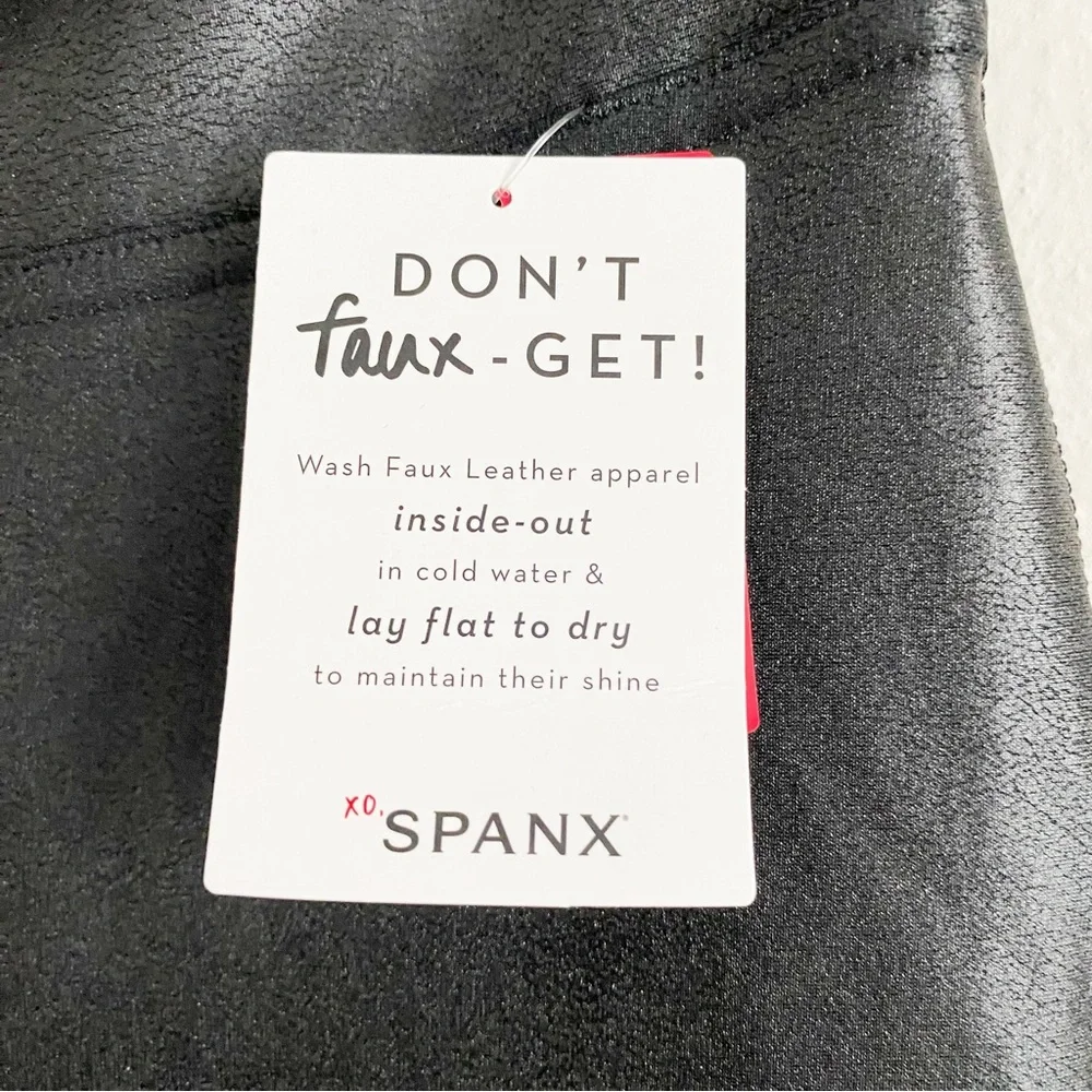 New Spanx Faux Leather Leggings Size S/P Black - Picture 3 of 10